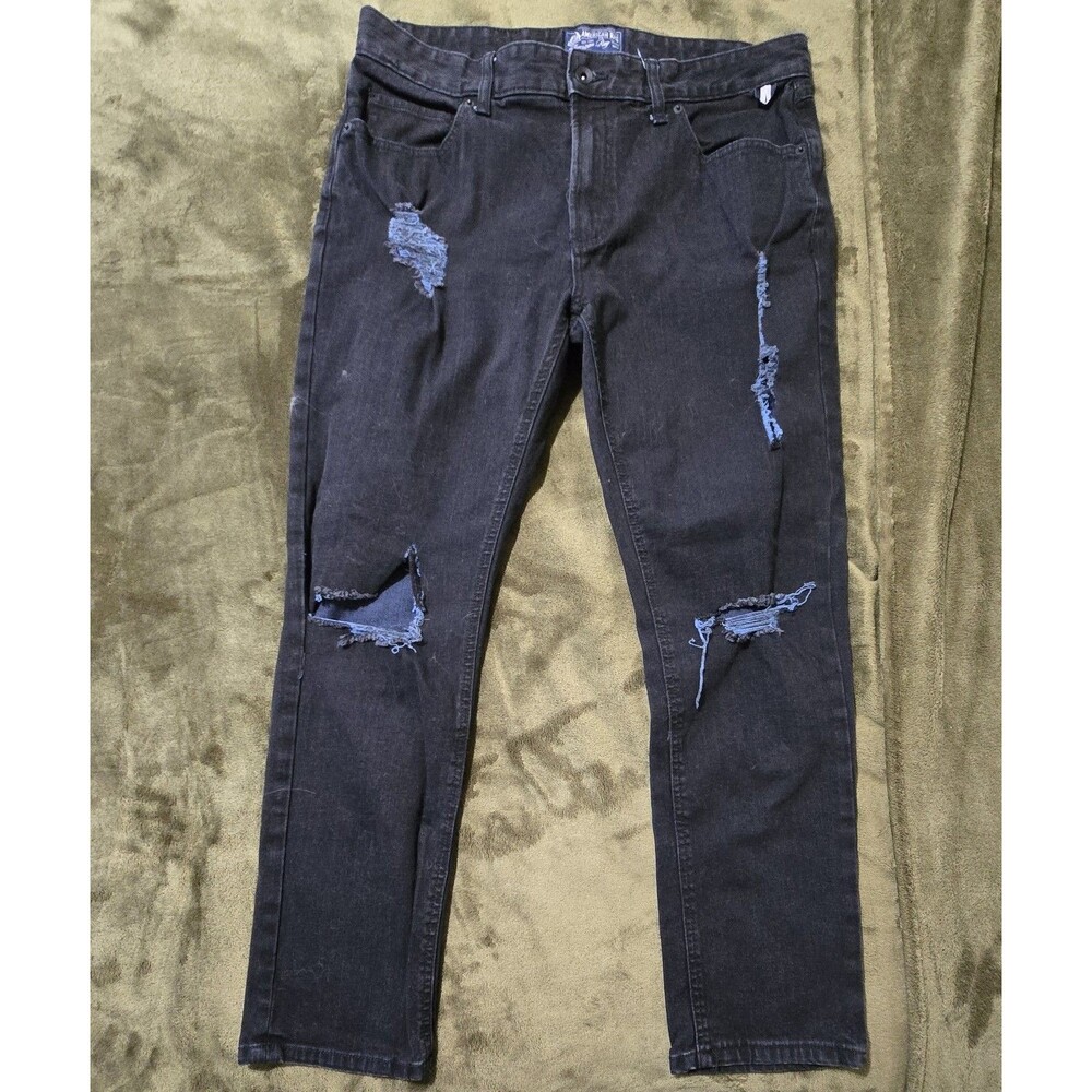 American Rag Black Distressed Stretch Jeans Men's Pocket Denim 34x30